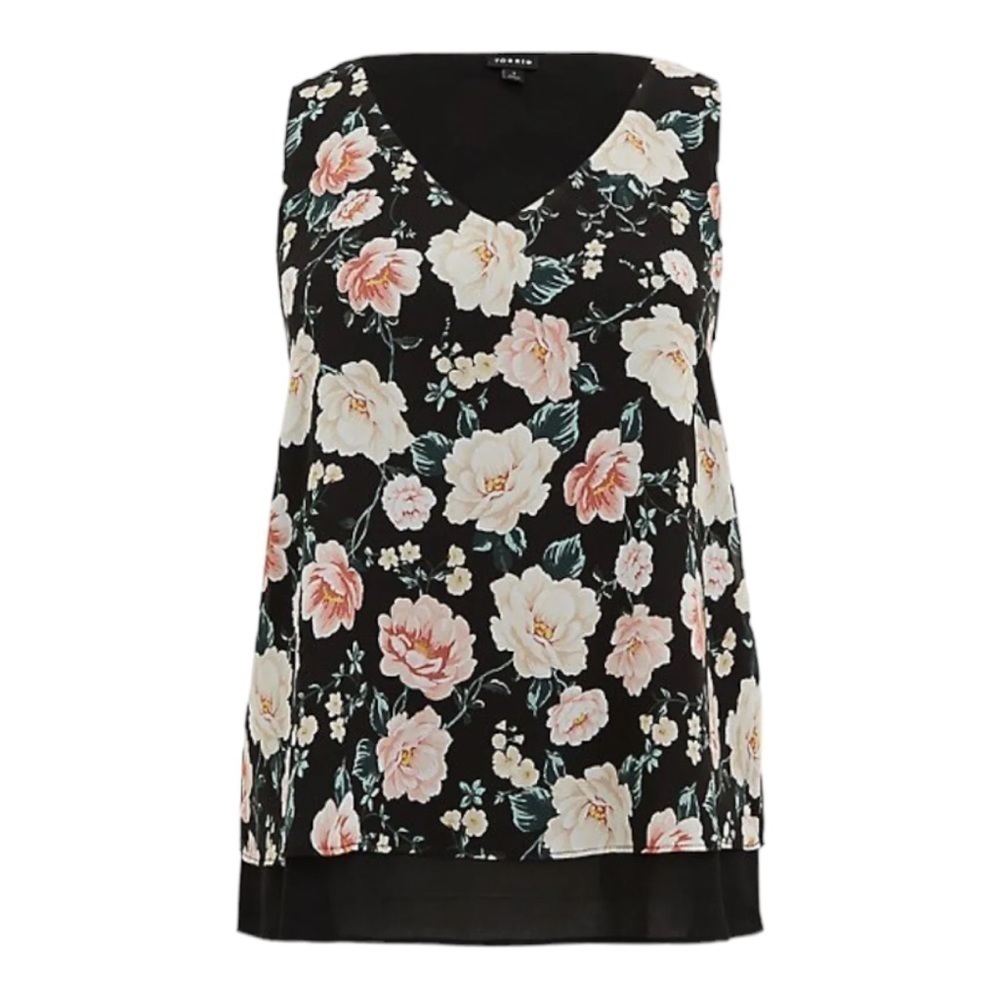 TORRID Georgette Double Layer Swing Tank